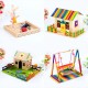 Colored wooden sticks 1.5*15 cm, ice cream, 100 pieces
